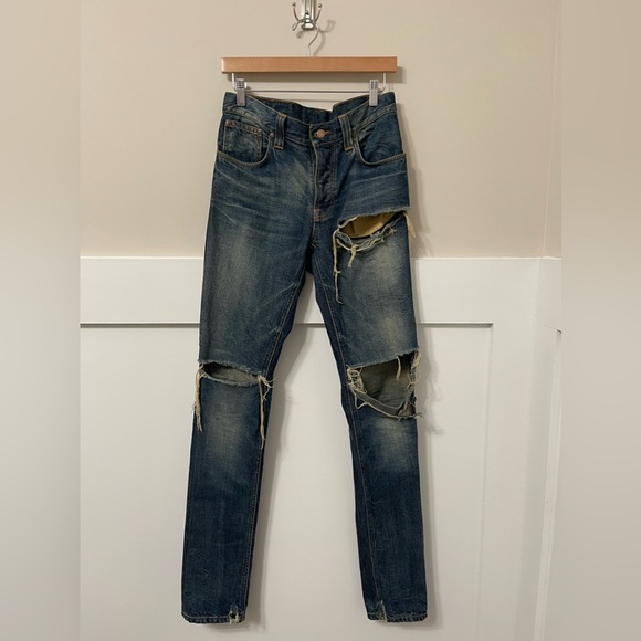 Nudie Jeans Co. Frayed Open-Cut High-Waist Women Jeans Size 30/34 - Picture 3 of 13